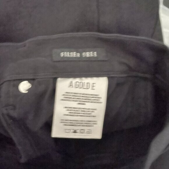 Agolde Filter Free High Rise Denim Dark Wash Casual Skinny Leg Jeans Black 28 - Picture 10 of 10